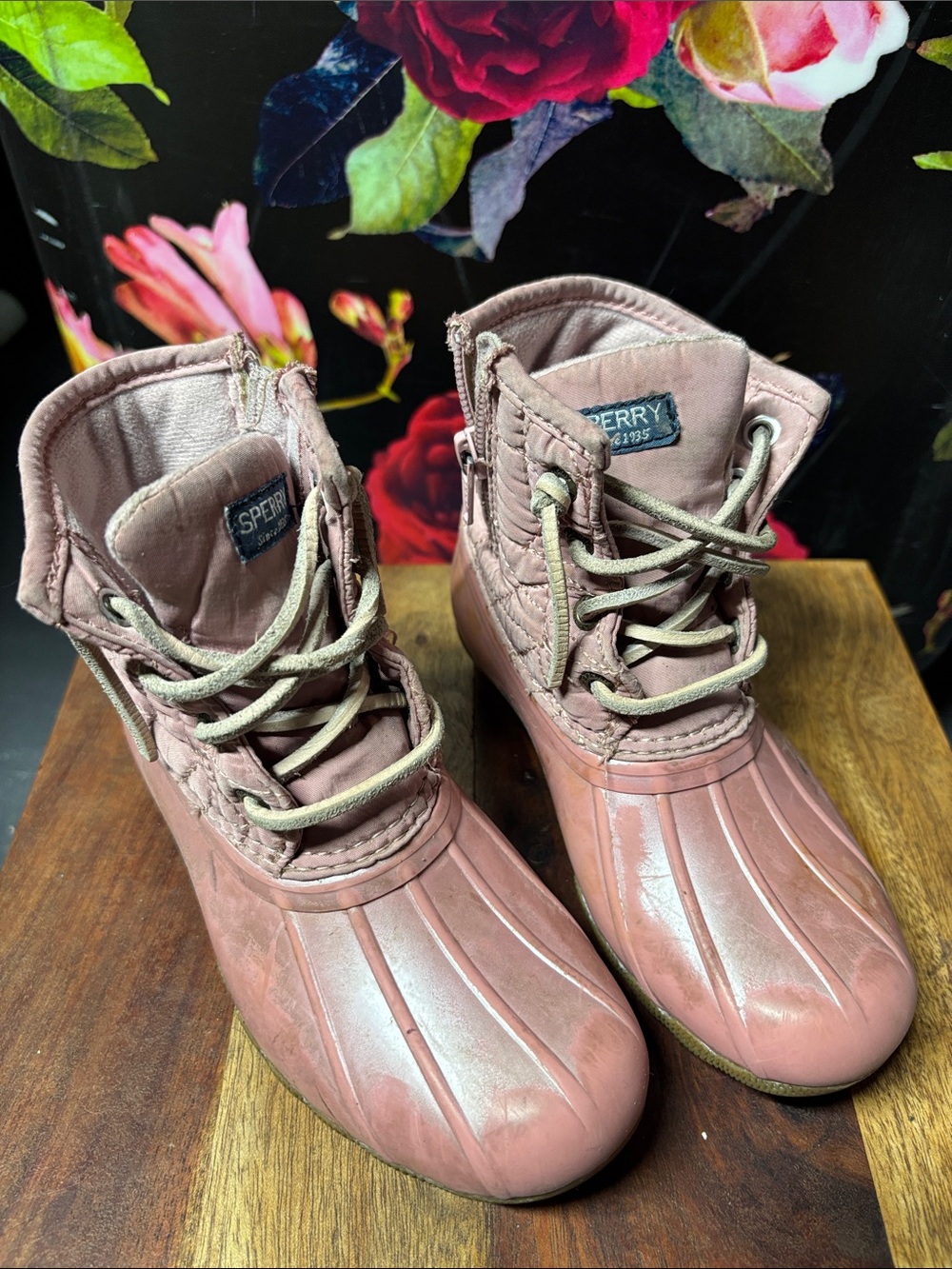 Sperry Blush Pink Quilted Duck Boots